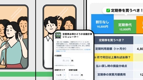 定期券お得かどうか自動計算